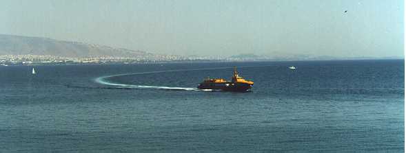 [A dolphin approaching Piraeus.]